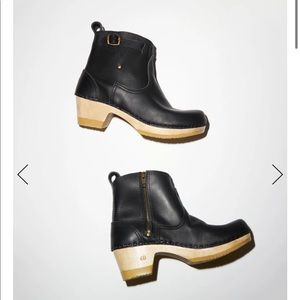 No. 6 Leather Buckle Clog Boot